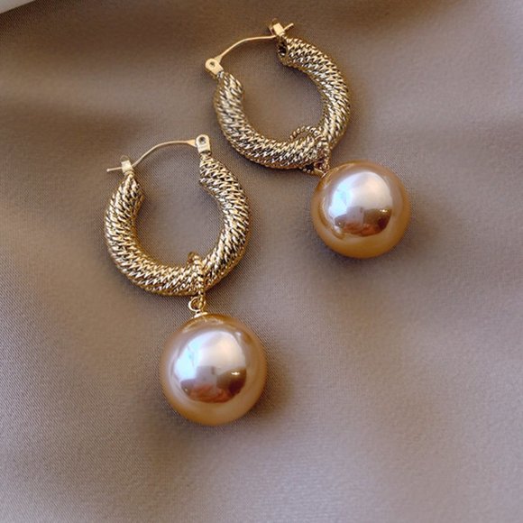Metal Earrings Pearl Earrings ZB1092066 - Picture 4 of 6